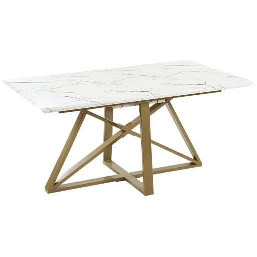 Mesa de jantar extensível MAXIMUS Mármore branco 160200 cm 90 cm