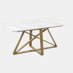 Mesa de jantar extensível MAXIMUS Mármore branco 160200 cm 90 cm