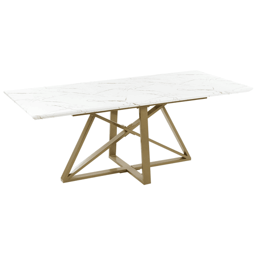 Mesa de jantar extensível MAXIMUS Mármore branco 160200 cm 90 cm