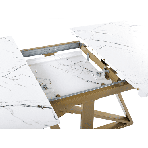 Mesa de jantar extensível MAXIMUS Mármore branco 160200 cm 90 cm