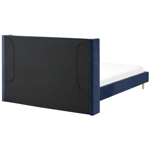 Cama Veludo VILLETTE 160 x 200 cm Azul marinho