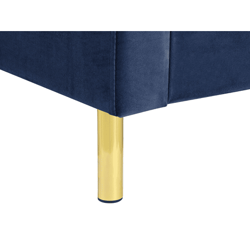 Cama Veludo VILLETTE 160 x 200 cm Azul marinho