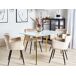 Beliani Mesa de comedor MULGA Beliani Mesa de comedor MULGA Blanco/ Beige