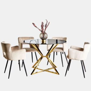 Mesa de jantar BOSCO Preto 105 cm 105 cm Vidro de segurança (temperado)