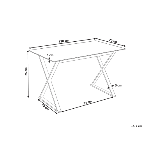 Mesa de jantar ATTICA Branco 120 cm 70 cm Vidro de segurança (temperado)
