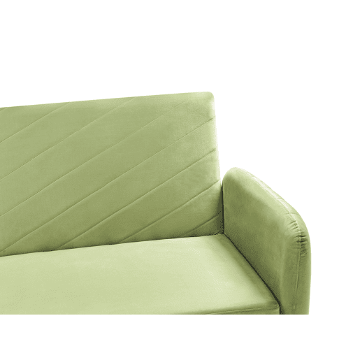 Sofá-cama SENJA Veludo Verde-oliva 3 lugares