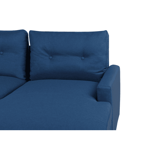Sofá-cama de canto FLAKK Tecido Azul marinho com arrumação 4 lugares à esquerda