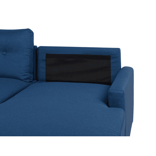 Sofá-cama de canto FLAKK Tecido Azul marinho com arrumação 4 lugares à esquerda