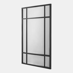 Espelho de parede rectangular Colobraro para casa de banho MDF 90 x 60 cm - Preto mate en.casa.