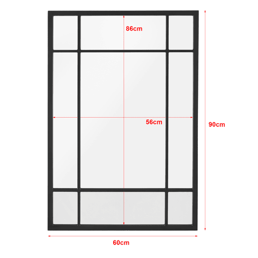 Espelho de parede rectangular Colobraro para casa de banho MDF 90 x 60 cm - Preto mate en.casa.