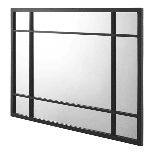 Espelho de parede rectangular Colobraro para casa de banho MDF 90 x 60 cm - Preto mate en.casa.