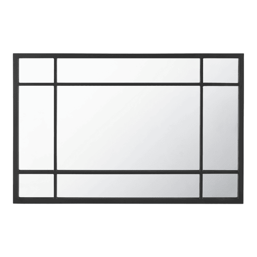 Espelho de parede rectangular Colobraro para casa de banho MDF 90 x 60 cm - Preto mate en.casa.