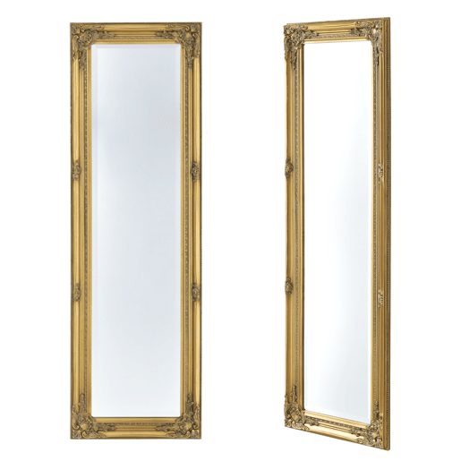 Espelho de parede - de corpo inteiro - Livorno - 132 x 42 x 3,5 cm - Moldura em eucalipto - Dourado en.casa.