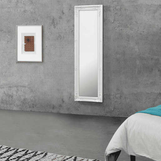 Espelho de parede - de corpo inteiro - Livorno - 132 x 42 x 3,5 cm - Moldura de eucalipto - Branco en.casa.