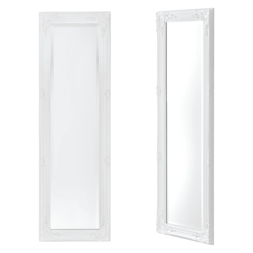 Espelho de parede - de corpo inteiro - Livorno - 132 x 42 x 3,5 cm - Moldura de eucalipto - Branco en.casa.