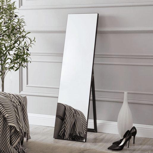 Barletta Espelho de pé basculante ajustável plástico 151 x 36 cm preto pt.casa.