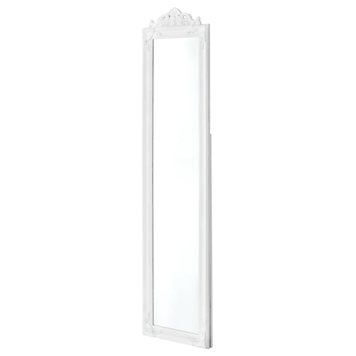 Espelho de pé Arezzo - 160x40 cm - Inclinável - Regulável - Moldura de eucalipto - Branco en.casa.