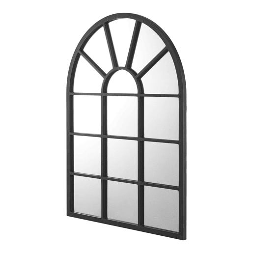 Villalago espelho de parede quadrado em forma de janela MDF 80 x 60 cm - Preto mate en.casa.