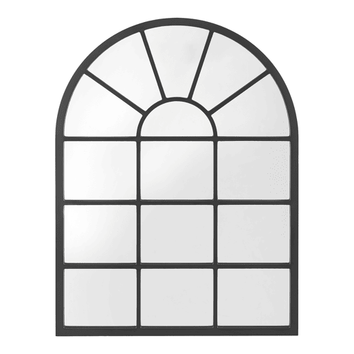 Villalago espelho de parede quadrado em forma de janela MDF 80 x 60 cm - Preto mate en.casa.