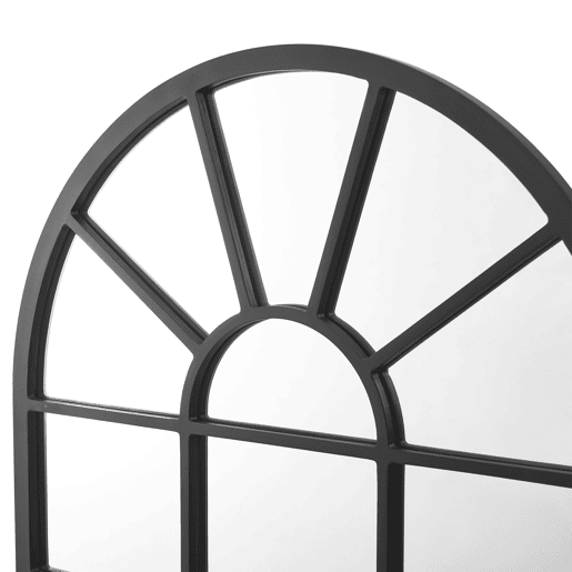 Villalago espelho de parede quadrado em forma de janela MDF 80 x 60 cm - Preto mate en.casa.