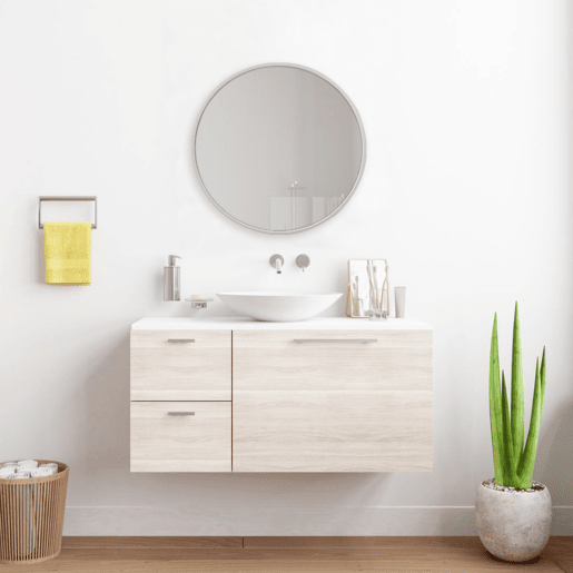 Espelho de parede para casa de banho Modugno alumínio redondo Ø 40 cm branco en.casa.