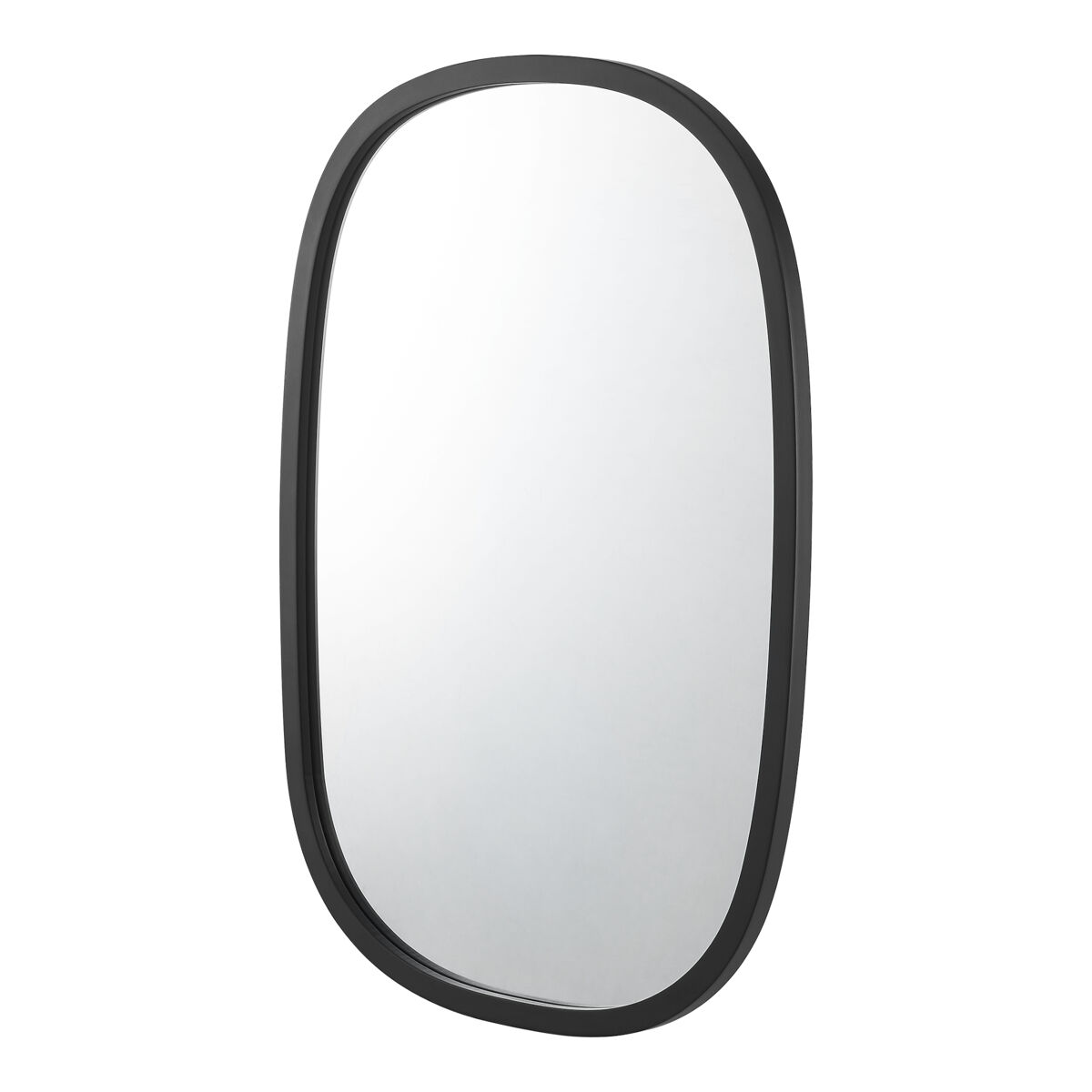 Espejo de pared copertino ovalado elegante mdf 70 x 50 cm - negro mate [en.casa]