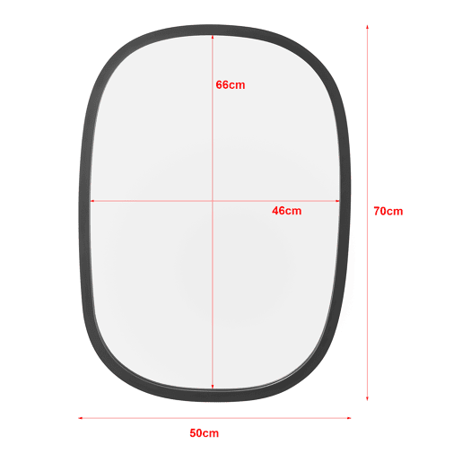 Espelho de parede Copertino Oval Elegante Oval MDF 70 x 50 cm - Preto mate pt.casa.