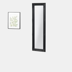 Espelho de parede - de corpo inteiro - Livorno - 132 x 42 x 3,5 cm - Moldura em eucalipto - Preto em casa.