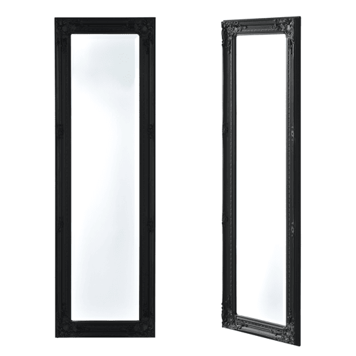 Espelho de parede - de corpo inteiro - Livorno - 132 x 42 x 3,5 cm - Moldura em eucalipto - Preto em casa.