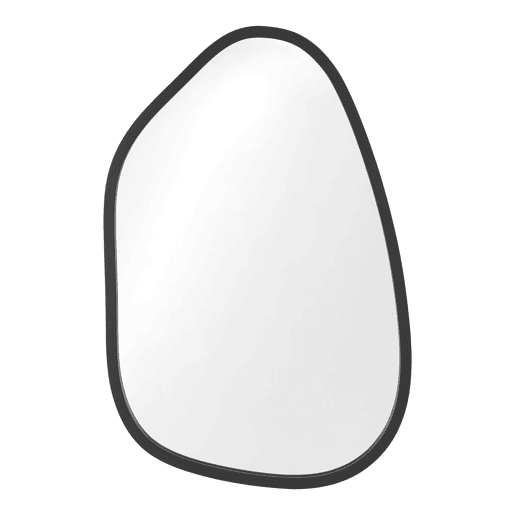 Espelho de parede assimétrico Filiano com moldura MDF 80 x 58 cm - Preto mate en.casa.