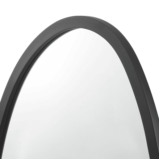 Espelho de parede assimétrico Filiano com moldura MDF 80 x 58 cm - Preto mate en.casa.