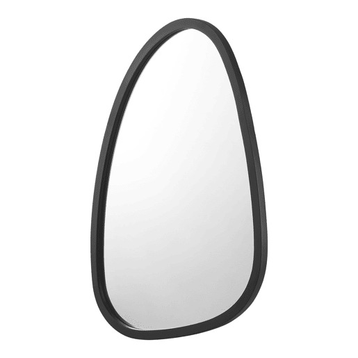 Espelho de parede em forma de ovo Grottole com moldura MDF 60 x 40 cm - Preto mate en.casa.