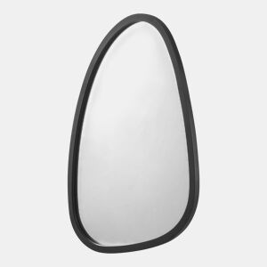 Espelho de parede em forma de ovo Grottole com moldura MDF 60 x 40 cm - Preto mate en.casa.