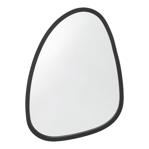 Espelho de parede em forma de ovo Grottole com moldura MDF 60 x 40 cm - Preto mate en.casa.