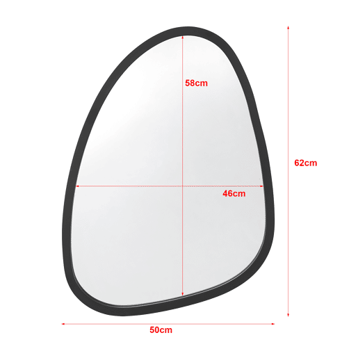 Espelho de parede em forma de ovo Grottole com moldura MDF 60 x 40 cm - Preto mate en.casa.