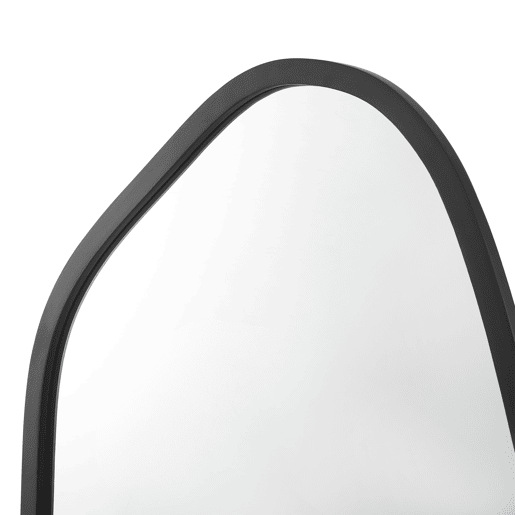 Espelho de parede em forma de ovo Grottole com moldura MDF 60 x 40 cm - Preto mate en.casa.
