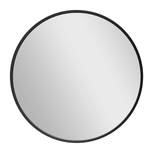 Espelho de parede para casa de banho Modugno alumínio redondo Ø 60 cm preto en.casa.