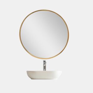 Espelho de parede para casa de banho Modugno alumínio redondo Ø 50 cm dourado en.casa.