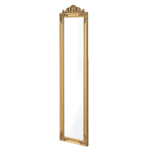 Espelho de pé Arezzo - 160x40 cm - Inclinável - Regulável - Moldura de eucalipto - Dourado en.casa.