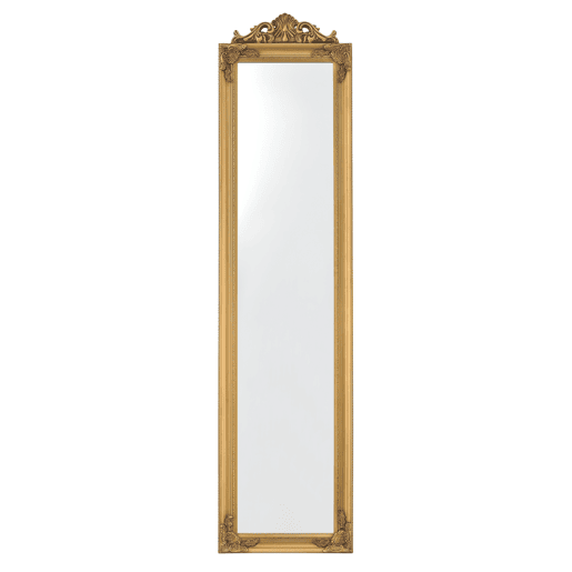 Espelho de pé Arezzo - 160x40 cm - Inclinável - Regulável - Moldura de eucalipto - Dourado en.casa.