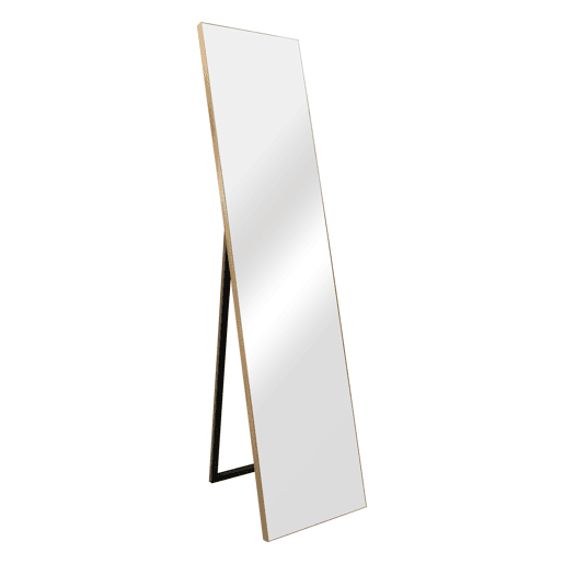 Barletta Espelho de pé basculante ajustável de plástico 151 x 36 cm dourado en.casa.