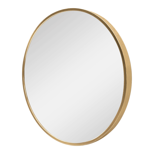 Espelho de parede para casa de banho Modugno alumínio redondo Ø 60 cm dourado en.casa.