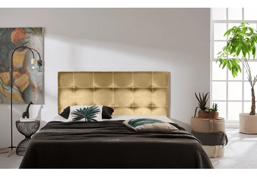 CABECEIRA DE CAMA IRIS EM COURO SINTÉTICO DOURADO 90 CABECEIRA DE CAMA IRIS EM COURO SINTÉTICO DOURADO 90