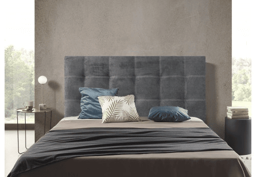 CABECEIRA DE CAMA EM TECIDO CINZENTO IRIS 130x120 cm