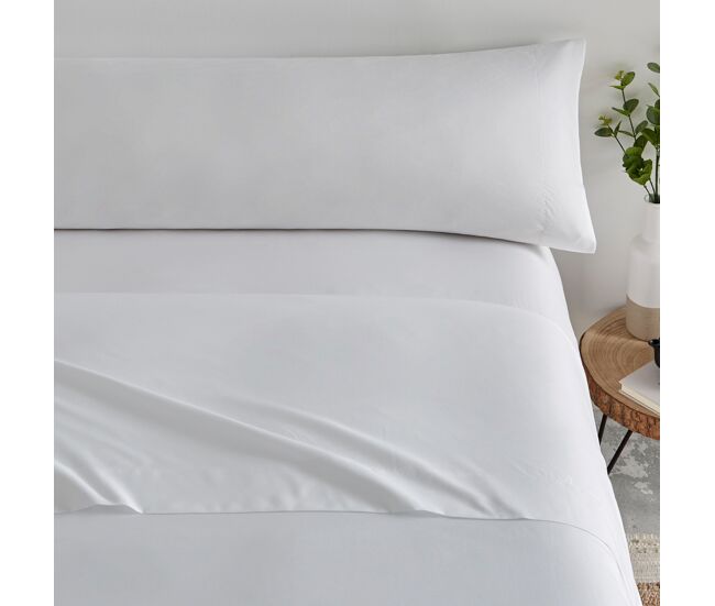 Juego de sábanas liso 3 piezas cama 90cm blanco tacto extrasuave donegal collections