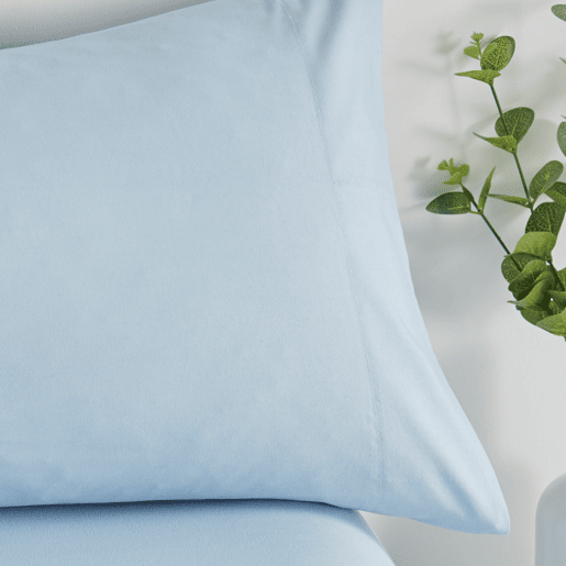 Conjunto de lençóis lisos 3 peças cama 105cm azul celeste extra macio toque Donegal Collections
