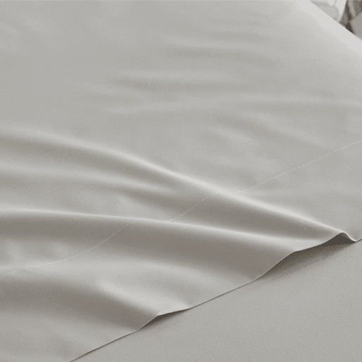 Conjunto de lençóis lisos 3 peças cama 135cm cinza perolado extra macio toque Donegal Collections