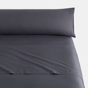 Conjunto de lençóis lisos 3 peças cama 90cm cinza escuro extra macio toque Donegal Collections