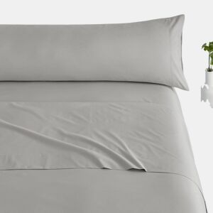 Conjunto de lençóis lisos 3 peças cama 90cm cinza perolado extra macio toque Donegal Collections
