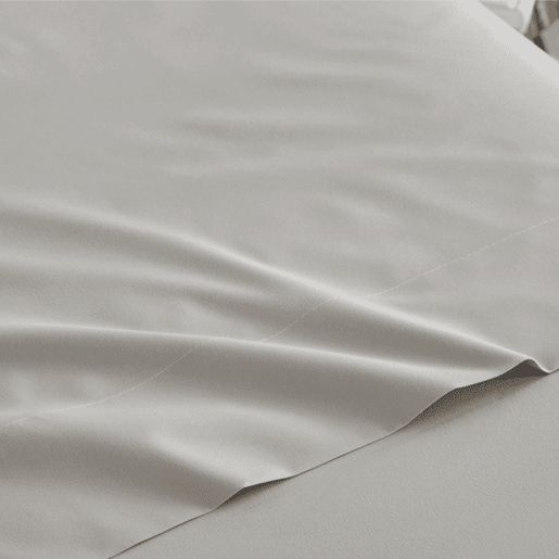 Conjunto de lençóis lisos 3 peças cama 150cm cinza perolado extra macio toque Donegal Collections